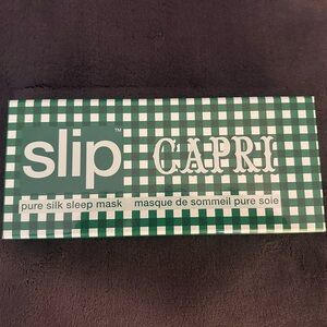 Slip Silk Sleep Mask in Green and White Checkered Pattern